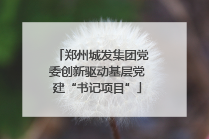 郑州城发集团党委创新驱动基层党建“书记项目”