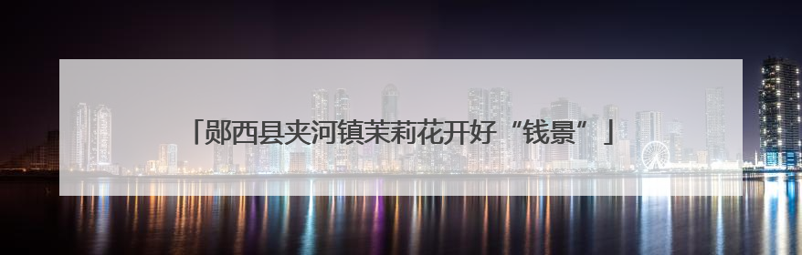郧西县夹河镇茉莉花开好“钱景”