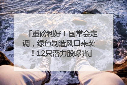 重磅利好！国常会定调，绿色制造风口来袭！12只潜力股曝光