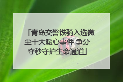 青岛交警铁骑入选微尘十大暖心事件 争分夺秒守护生命通道