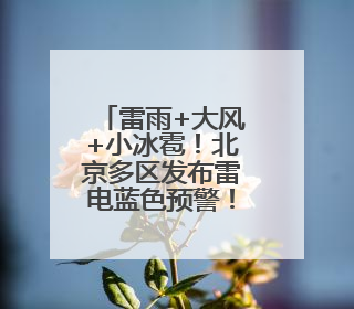 雷雨+大风+小冰雹！北京多区发布雷电蓝色预警！本周还有全市性阵雨