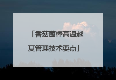 香菇菌棒高温越夏管理技术要点