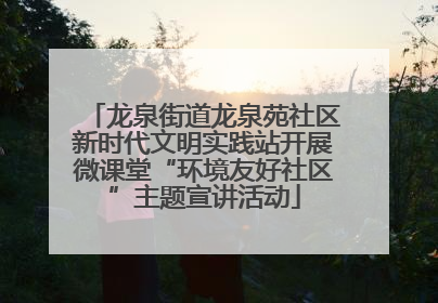 龙泉街道龙泉苑社区新时代文明实践站开展微课堂“环境友好社区”主题宣讲活动