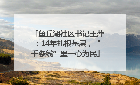 鱼丘湖社区书记王萍：14年扎根基层，“千条线”里一心为民