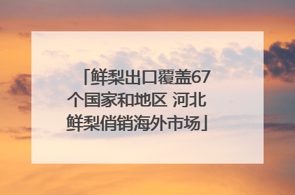 鲜梨出口覆盖67个国家和地区 河北鲜梨俏销海外市场