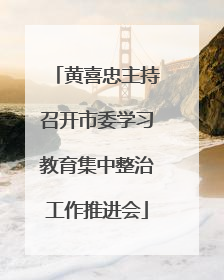黄喜忠主持召开市委学习教育集中整治工作推进会