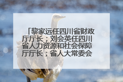 黎家远任四川省财政厅厅长；刘会英任四川省人力资源和社会保障厅厅长；省人大常委会任免一批干部