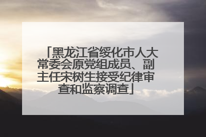 黑龙江省绥化市人大常委会原党组成员、副主任宋树生接受纪律审查和监察调查