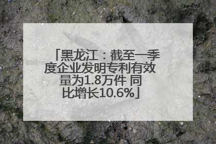 黑龙江：截至一季度企业发明专利有效量为1.8万件 同比增长10.6%