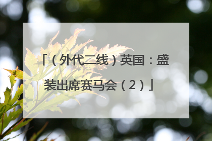（外代二线）英国：盛装出席赛马会（2）
