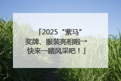 2025“紫马”奖牌、服装亮相啦→快来一睹风采吧！