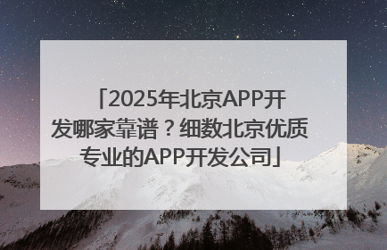 2025年北京APP开发哪家靠谱？细数北京优质专业的APP开发公司