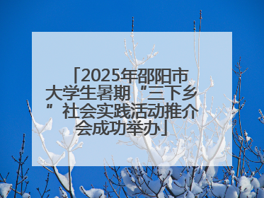 2025年邵阳市大学生暑期“三下乡”社会实践活动推介会成功举办