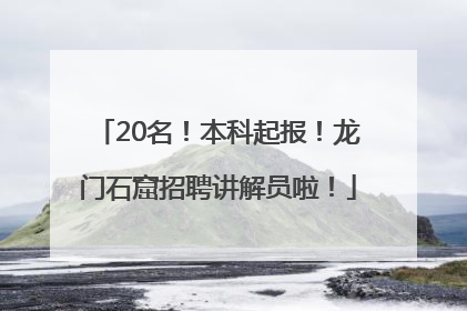 20名！本科起报！龙门石窟招聘讲解员啦！