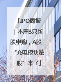 IPO周报｜本周3只新股申购，A股“充电模块第一股”来了
