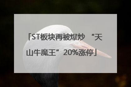 ST板块再被爆炒 “天山牛魔王”20%涨停